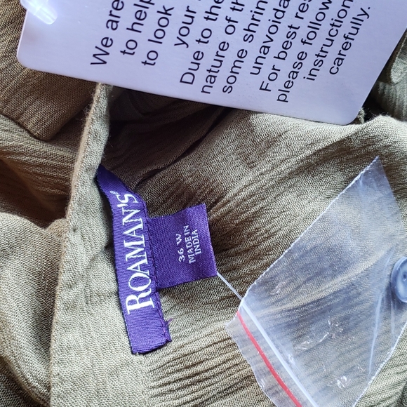 052 NWT ROAMAN'S Short-Sleeve Angelina Tunic Olive sz 36W Women's Plus Top - Picture 4 of 7